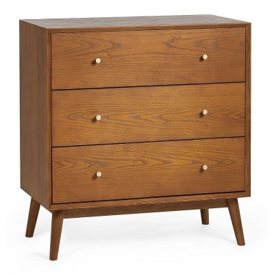 Lowry Cherry Wood 3 Drawer Chest - image 1