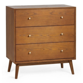 Lowry Cherry Wood 3 Drawer Chest - thumbnail 1