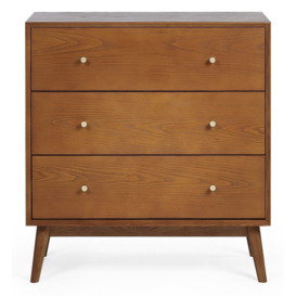 Lowry Cherry Wood 3 Drawer Chest - thumbnail 3