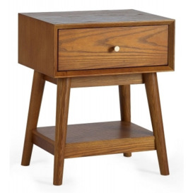 Lowry Cherry Wood 1 Drawer Side Table