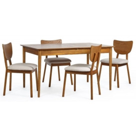 Lowry Cherry Wood Extending 4-6 Seater Dining Table and Chairs