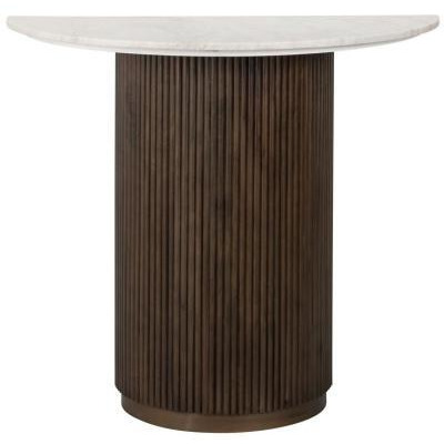 Mayfield Morchana Marble and Brown Fluted Ribbed Half Moon Console Table - image 1