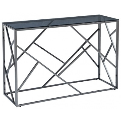 Cortez Smoked Glass and Titanium Console Table - image 1