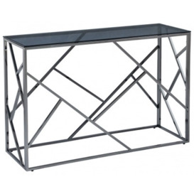 Cortez Smoked Glass and Titanium Console Table - thumbnail 1