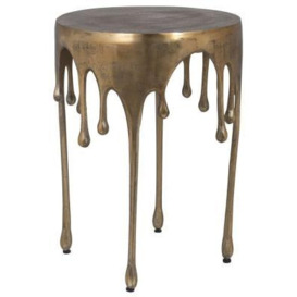 Carly Brushed Gold Round Side Table