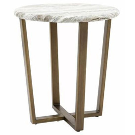 Lucien Green Faux Marble Top Side Table