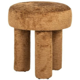 Pommery Brown Fabric Pouffe
