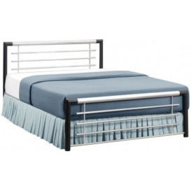 Faro Black and Silver Metal Bed - Comes in 3ft Single, 4ft Small Double and 4ft 6in Double Size Options