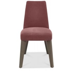 Bentley Designs Cadell Aged Oak Mulberry Upholstered Dining Chair (Sold in Pairs) - thumbnail 1