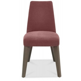 Bentley Designs Cadell Aged Oak Mulberry Upholstered Dining Chair (Sold in Pairs)