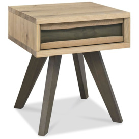 Bentley Designs Cadell Aged Oak 1 Drawer Lamp Table - thumbnail 2