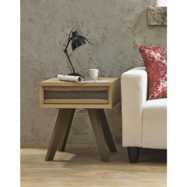 Bentley Designs Cadell Aged Oak 1 Drawer Lamp Table - thumbnail 3