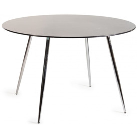 Bentley Designs Christo Black Marble Effect Tempered Glass 4 Seater Round Dining Table - thumbnail 2
