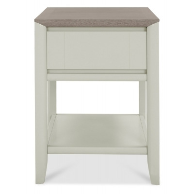 Bentley Designs Bergen Grey Washed Oak and Soft Grey Lamp Table with Drawer - image 1