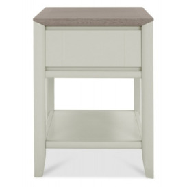 Bentley Designs Bergen Grey Washed Oak and Soft Grey Lamp Table with Drawer - thumbnail 1