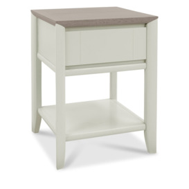Bentley Designs Bergen Grey Washed Oak and Soft Grey Lamp Table with Drawer - thumbnail 2