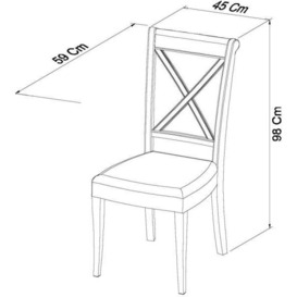 Bentley Designs Hampstead Two Tone X Back Dining Chair (Sold in Pairs) - thumbnail 2