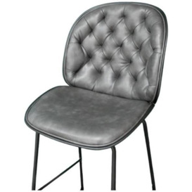 Dutch Dark Grey Faux Leather Bar Stool (Sold In Pairs) - 8003 - thumbnail 3