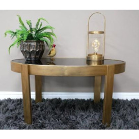 Dutch Black Glass and Metal Side / Coffee Table