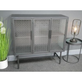 Dutch Metal and Patterned Glass Cabinet