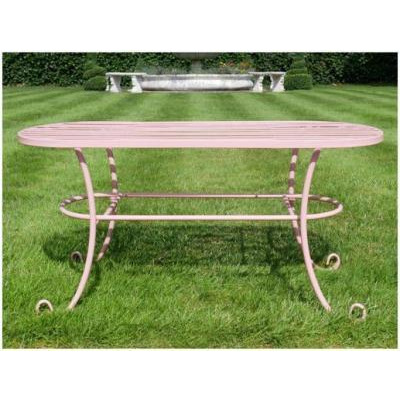 Dutch Pink Metal Outdoor Garden Bench - image 1