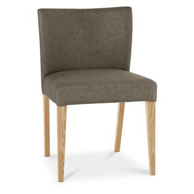 Bentley Designs Turin Light Oak Low Back Black Gold Fabric Dining Chair (Sold in Pairs) - image 1
