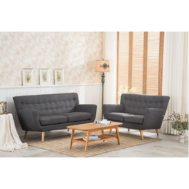 Birlea Loft Grey 3 Seater Fabric Sofa - thumbnail 3