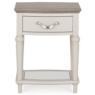 Bentley Designs Montreux Grey Washed Oak and Soft Grey Lamp Table with Drawer - image 1