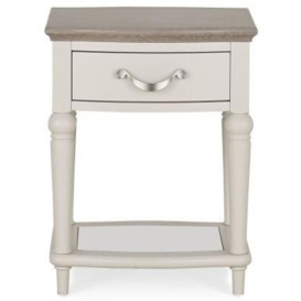 Bentley Designs Montreux Grey Washed Oak and Soft Grey Lamp Table with Drawer - thumbnail 1