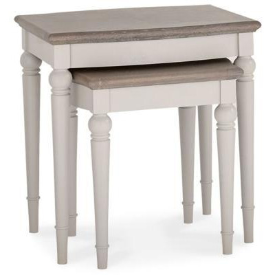 Bentley Designs Montreux Grey Washed Oak and Soft Grey Nest Of Lamp Table - image 1