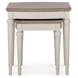 Bentley Designs Montreux Grey Washed Oak and Soft Grey Nest Of Lamp Table - thumbnail 2