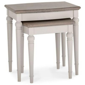 Bentley Designs Montreux Grey Washed Oak and Soft Grey Nest Of Lamp Table - thumbnail 1