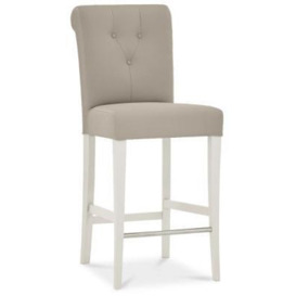Bentley Designs Montreux Soft Grey Upholstered Bar Stool - Grey Bonded Leather (Sold in Pairs)
