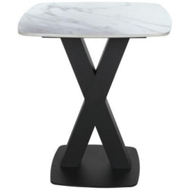 Vernal White Sintered Stone Lamp Table - thumbnail 1