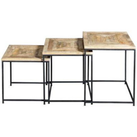 Galappo Mango Wood Nest of 3 Tables
