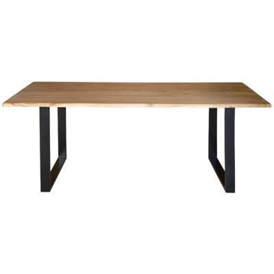 Zenzeca Natural and Black 6 Seater Dining Table - 6738 - image 1