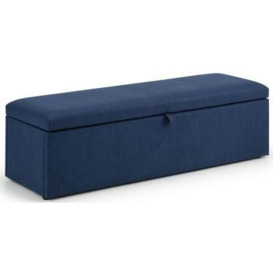 Sorrento Blue Linen Fabric Blanket Box