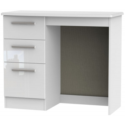 Knightsbridge Single Pedestal Dressing Table - Comes in White High Gloss, Black High Gloss and Cream High Gloss and Cream Matt Options