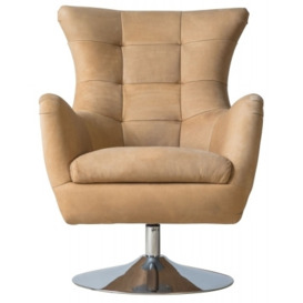 Birmingham Leather Swivel Chair - Comes in Saddle Tan and Antique Ebony Options - thumbnail 1