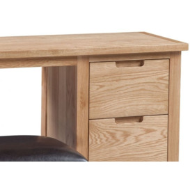 Homestyle GB Moderna Oak Single Pedestal Dressing Table with Stool - thumbnail 3