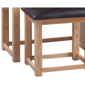 Homestyle GB Moderna Oak Single Pedestal Dressing Table with Stool - thumbnail 2
