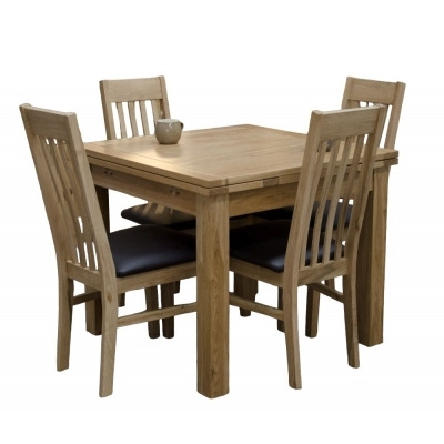 Homestyle GB Elegance Oak Square 4 Seater Extending Dining Table - image 1