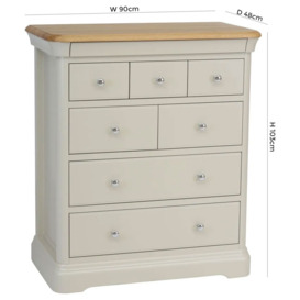 TCH Cromwell 7 Drawer Chest - Oak and Painted - thumbnail 2