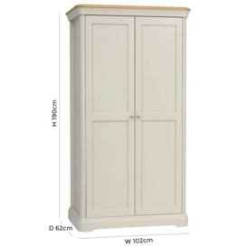 TCH Cromwell 2 Door Wardrobe - Oak and Painted - thumbnail 3