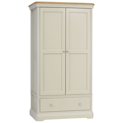 TCH Cromwell 2 Door 1 Drawer Wardrobe - Oak and Painted - image 1