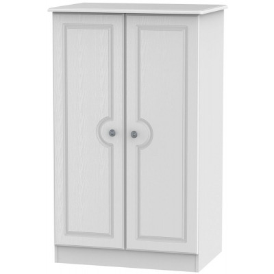 Pembroke 2 Door Plain Midi Wardrobe - Comes in White, Cream and High Gloss White Options - image 1