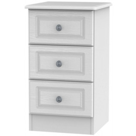 Pembroke 3 Drawer Bedside Cabinet - Comes in White, Cream and High Gloss White Options - thumbnail 1