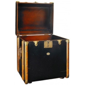 Authentic Models Stateroom Black Trunk End Table