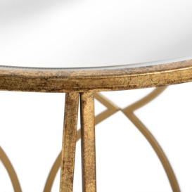 Hill Interiors Gold Detail Lattice Side Table (Set of 2) - thumbnail 2