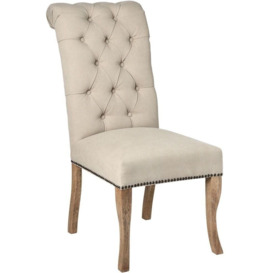 Hill Interiors Roll Top Dining Chair with Ring Pull (Sold in Pairs) - thumbnail 1